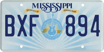 MS license plate BXF894