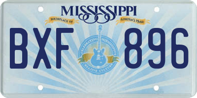 MS license plate BXF896