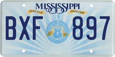 MS license plate BXF897