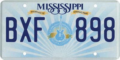 MS license plate BXF898