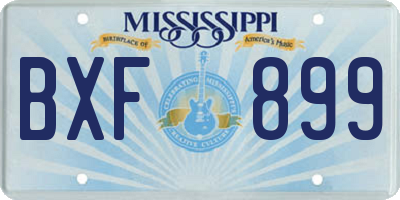 MS license plate BXF899