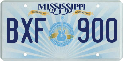 MS license plate BXF900