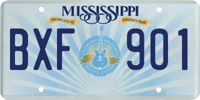 MS license plate BXF901