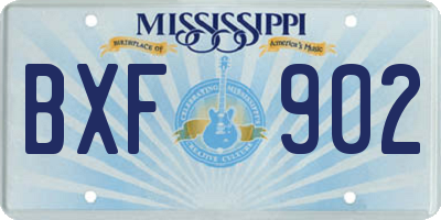 MS license plate BXF902