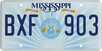MS license plate BXF903