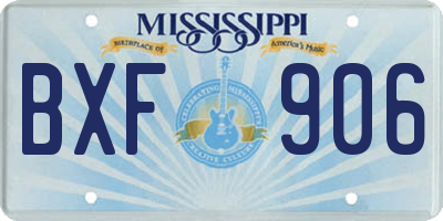 MS license plate BXF906