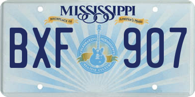 MS license plate BXF907