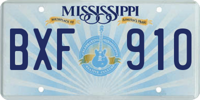 MS license plate BXF910