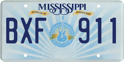 MS license plate BXF911