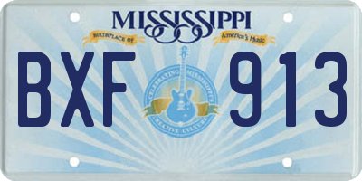 MS license plate BXF913