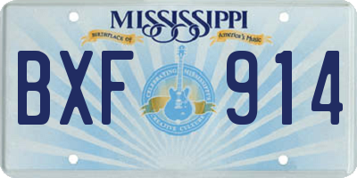 MS license plate BXF914