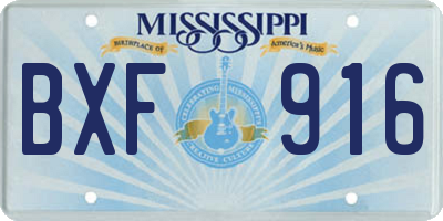 MS license plate BXF916