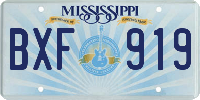 MS license plate BXF919