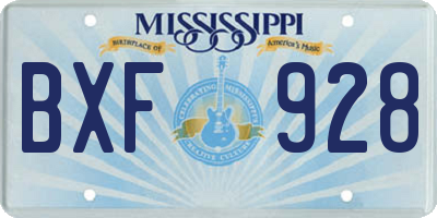 MS license plate BXF928