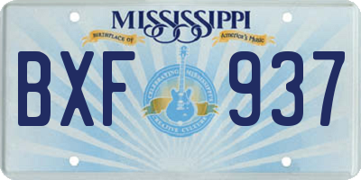 MS license plate BXF937