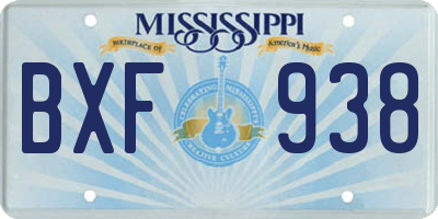 MS license plate BXF938