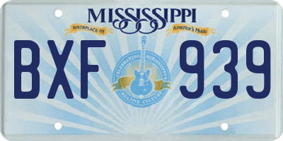 MS license plate BXF939