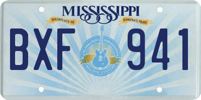 MS license plate BXF941
