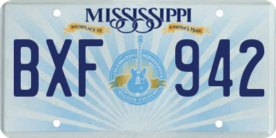MS license plate BXF942
