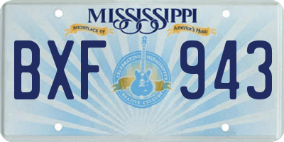 MS license plate BXF943