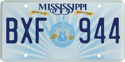MS license plate BXF944