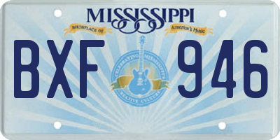 MS license plate BXF946