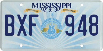 MS license plate BXF948
