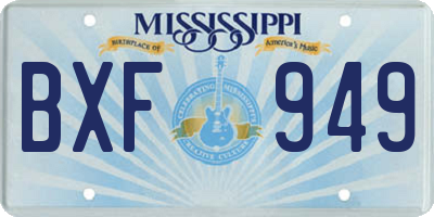 MS license plate BXF949