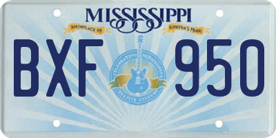 MS license plate BXF950