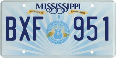 MS license plate BXF951