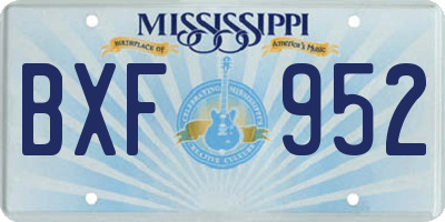 MS license plate BXF952