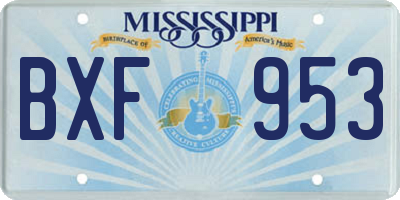 MS license plate BXF953