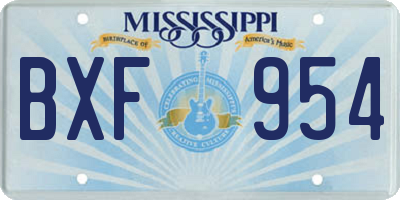 MS license plate BXF954