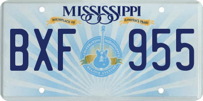 MS license plate BXF955
