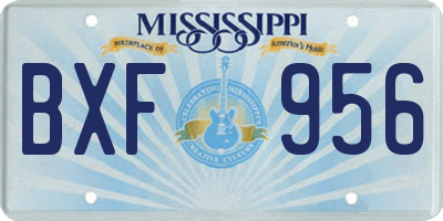 MS license plate BXF956