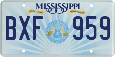 MS license plate BXF959