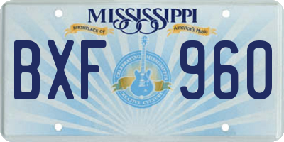 MS license plate BXF960
