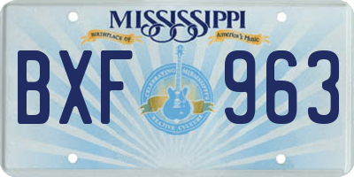 MS license plate BXF963