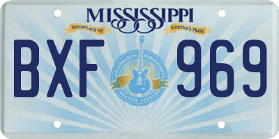 MS license plate BXF969
