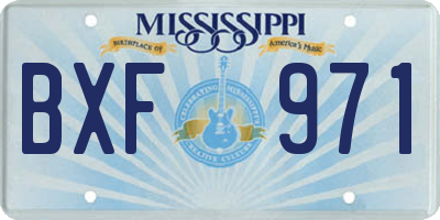 MS license plate BXF971