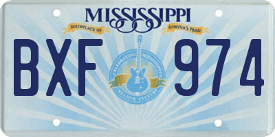MS license plate BXF974