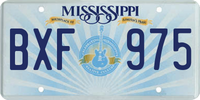 MS license plate BXF975