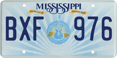 MS license plate BXF976