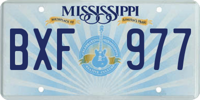 MS license plate BXF977
