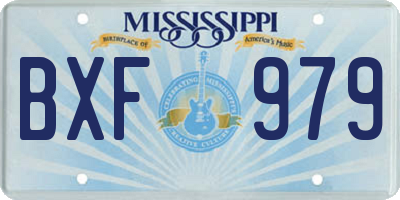 MS license plate BXF979