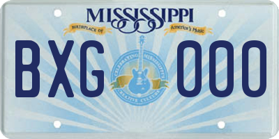 MS license plate BXG000