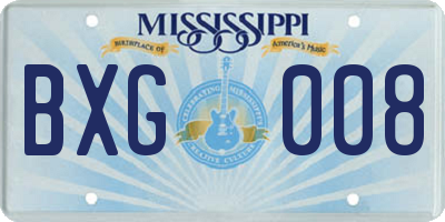 MS license plate BXG008