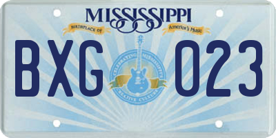 MS license plate BXG023