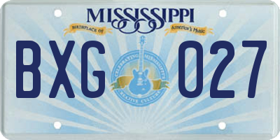 MS license plate BXG027