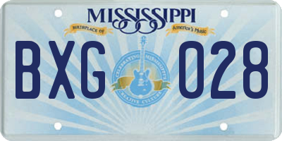 MS license plate BXG028